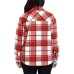 Sage Ladies' Plush Shirt Jacket, Red, Large
