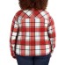 Sage Ladies' Plush Shirt Jacket, Red, X-Large