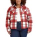 Sage Ladies' Plush Shirt Jacket, Red, X-Large
