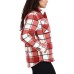 Sage Ladies' Plush Shirt Jacket, Red, X-Large