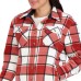 Sage Ladies' Plush Shirt Jacket, Red, X-Large