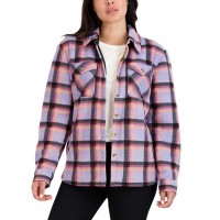 Sage Ladies' Plush Shirt Jacket, Purple, X-Large
