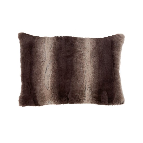  Faux Fur Decorative Pillow, 14″ x 20″, Brown