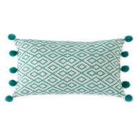 Shiraleah Biscayne Pompom Pillow, Turquoise
