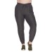  Ladies' Brushed Jogger, Black, 3X