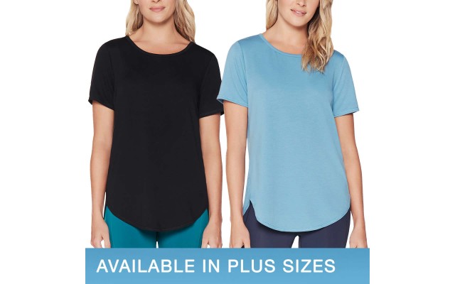  Ladies' Tunic Tee, 2-pack, Black, Medium