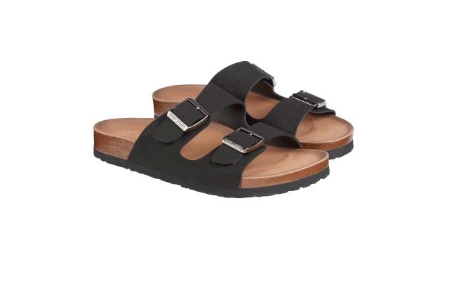  Ladies' Two Strap Sandal, Black, 7