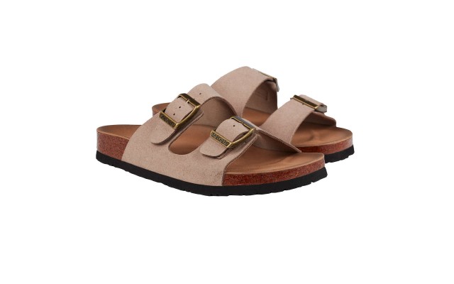  Ladies' Two Strap Sandal, Brown, 9