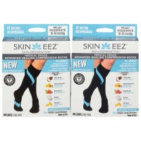 Skineez Medical Grade Advanced Healing Compression Socks Compression Socks, 2-pair, Black, One Color, Small/Medium