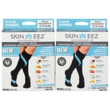 Skineez Medical Grade Advanced Healing Compression Socks Compression Socks, 2-pair, Black
