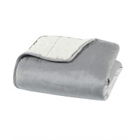 Sleep Philosophy Velvet to Berber Weighted Blanket Bedding, Gray, 60″ x 80″