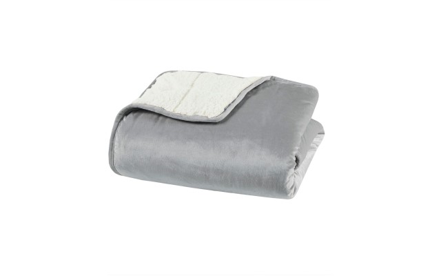  Velvet to Berber Weighted Blanket Bedding, Gray, 60″ x 80″