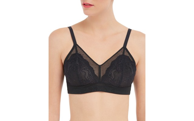  Women’s Spotlight On Lace Bralette,Black, Small