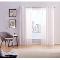 Style 212 Sheer 50×84 White Window Panel Pair