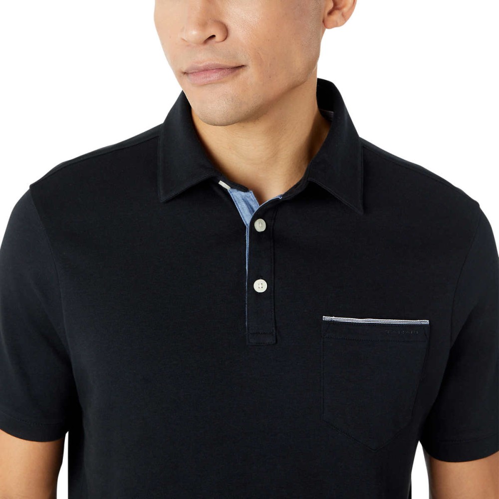 Tahari Men's Interlock Polo, Black, Large