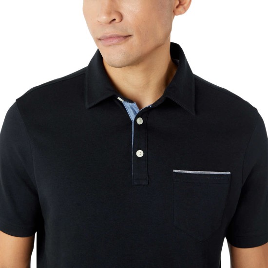  Men's Interlock Polo, Black, Large