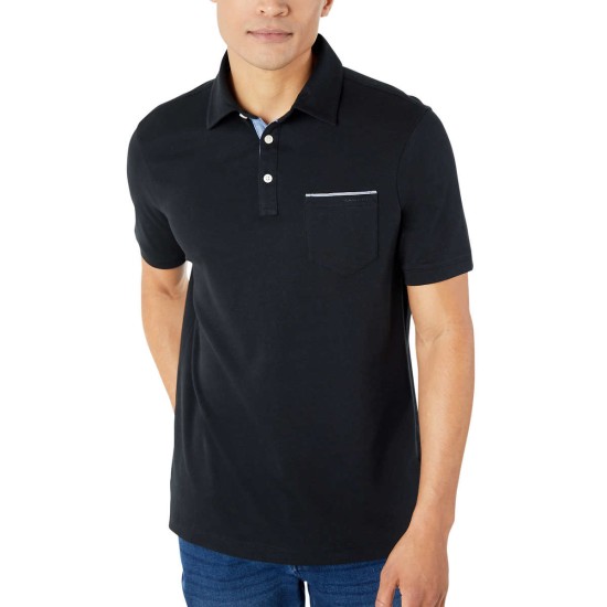  Men's Interlock Polo, Black, Large