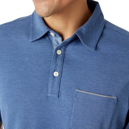  Men's Interlock Polo, Blue, Medium