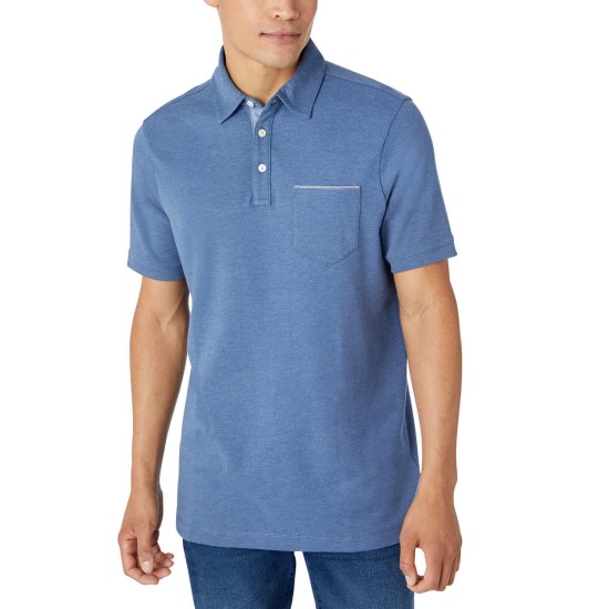  Men's Interlock Polo, Blue, Medium