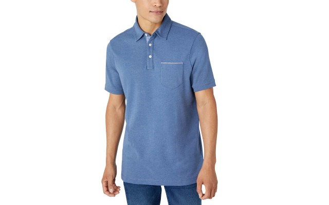  Men's Interlock Polo, Blue, Medium