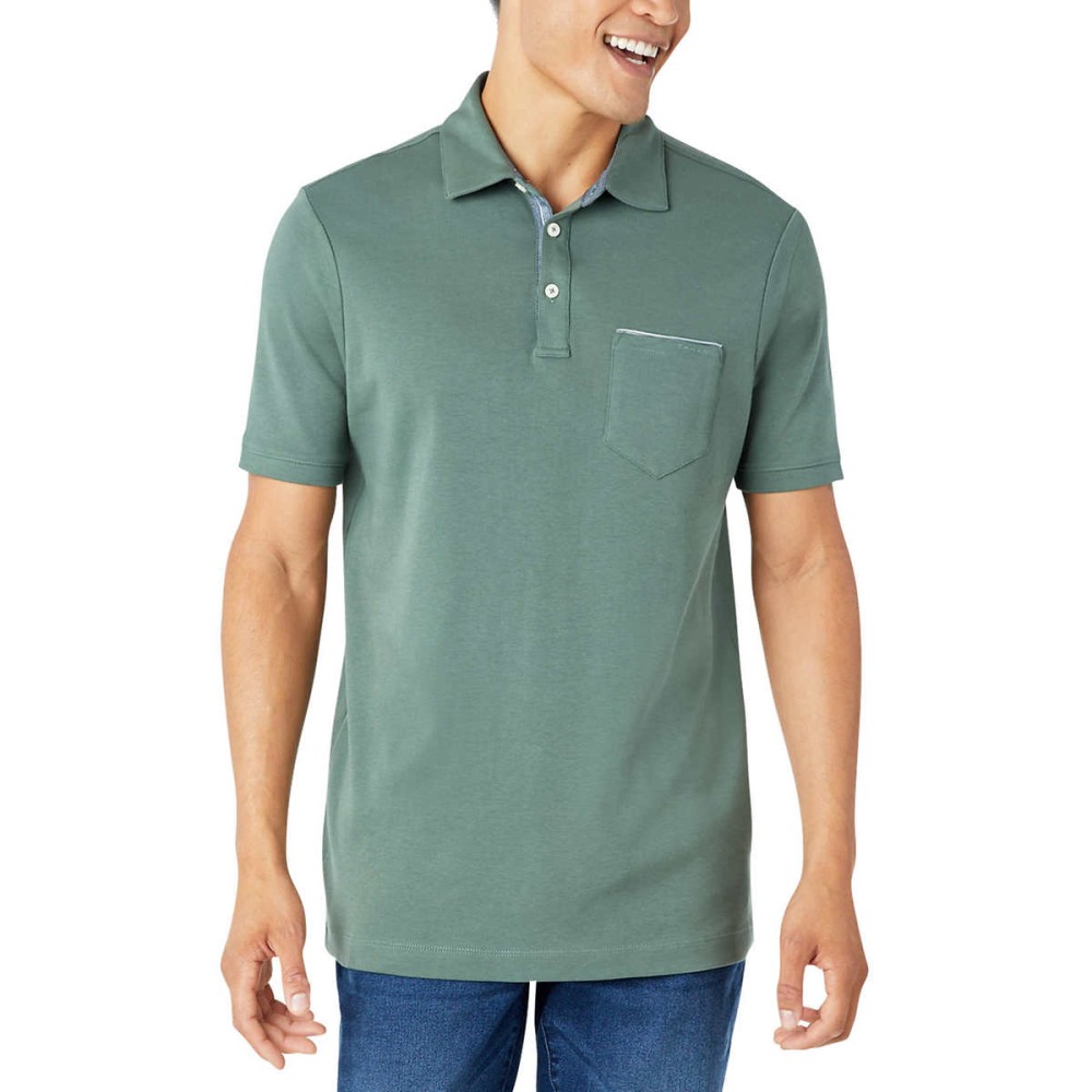 Tahari Men's Interlock Polo, Green, Large