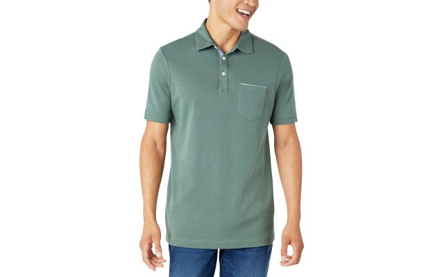  Men's Interlock Polo, Green, Small