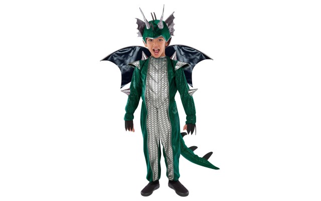  Dragon Green Child Costume, One Color, 3-4