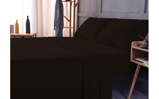  Wrinkle Free Sheet Sets with Deep Pockets & Stain Resistant, 1800 Thread Count Bamboo Based, Brown, Full