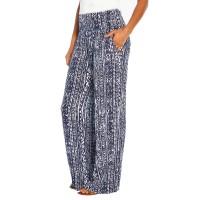 Three Dots Ladies' Printed Pant, Blue, Large