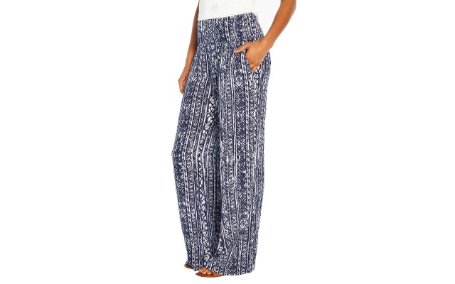  Ladies' Printed Pant, Blue, Large