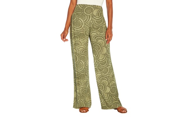  Ladies' Printed Pant, Green, X-Large