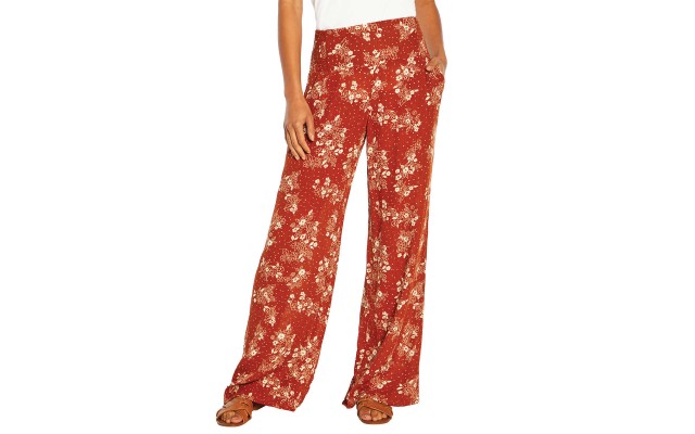  Ladies' Printed Pant, Orange, Small