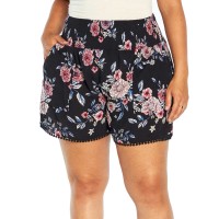 Three Dots Ladies' Printed Short, Black, XX-Large