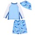  Kids' 3-piece Swim Set, Shark, One Color, 3T