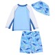  Kids' 3-piece Swim Set, Shark, One Color, 4T