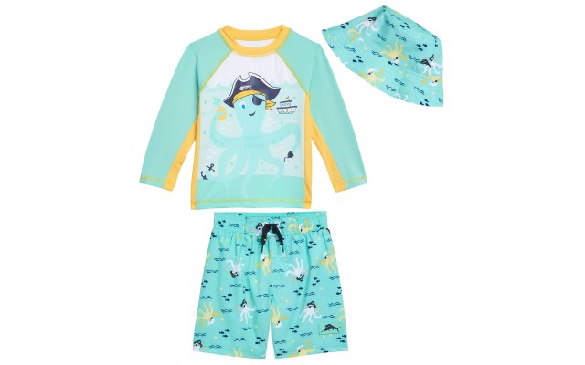  Kids' 3-piece Swim Set, Octopus, One Color, 2T