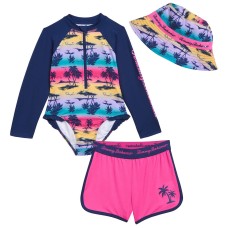 Tommy Bahama Kids' 3-piece Swim Set, Palm Trees