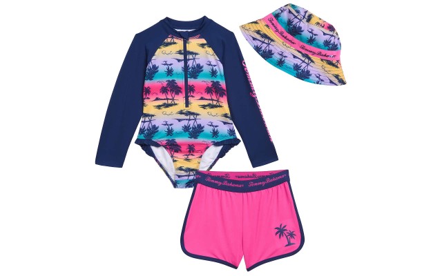  Kids' 3-piece Swim Set, Palm Trees, One Color, 2T