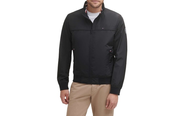  Men’s Golf Bomber Jacket, Black, Large