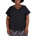  Ladies' V-neck Top, Black, Small