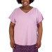  Ladies' V-neck Top, Pink, Medium