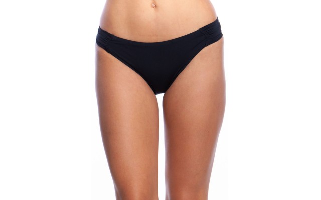  Bijou Solid Hipster Bikini Bottoms, 6, Black