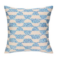Trina Turk Residential Linen Embroidered Pillow, Ventura, Blue