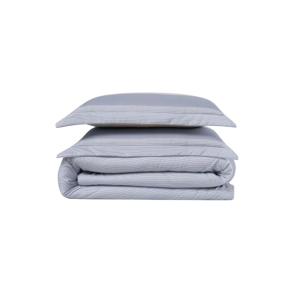  Multi Stripe Full/Queen 3 Piece Comforter Set, Grey