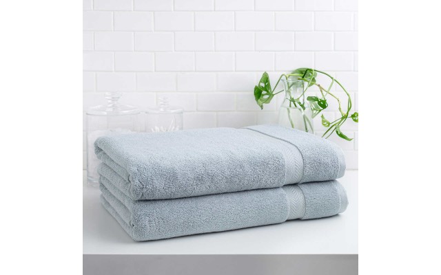 Turkish Towels Organic 2-piece Bath Sheet Set, Blue