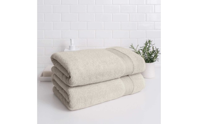 Turkish Towels Signature Collection 2-piece Bath Sheet Set, Beige