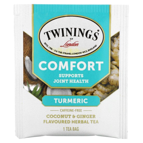  Comfort Herbal Tea, Turmeric, Coconut & Ginger, Caffeine Free, 18 Tea Bags, 1.27 oz (36 g)