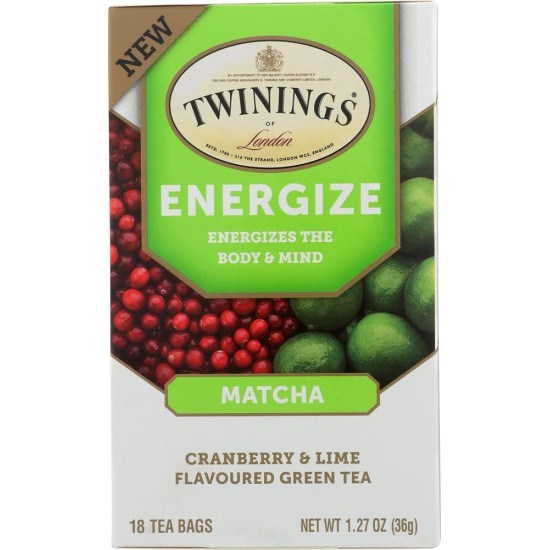  of London Daily Wellness Tea Energize Body & Mind Matcha Cranberry & Lime 18 ct