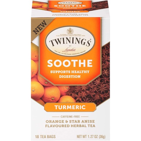  of London Daily Wellness Tea, Soothe Digestion Supporting Turmeric, Orange & Star Anise 18 ct
