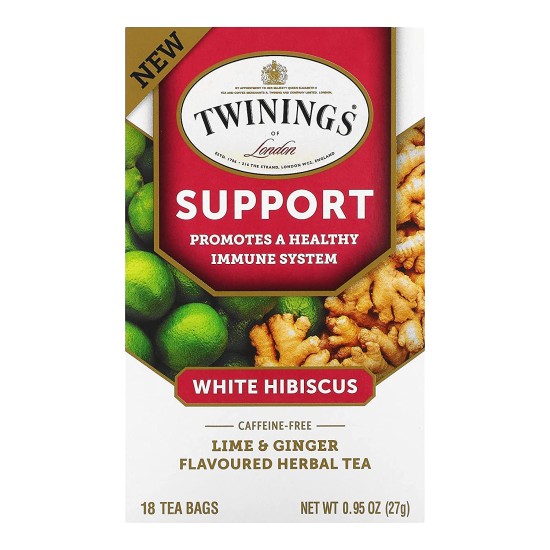  of London Daily Wellness Tea Support Healthy Immune System White Hibiscus Lime & Ginger 18 ct